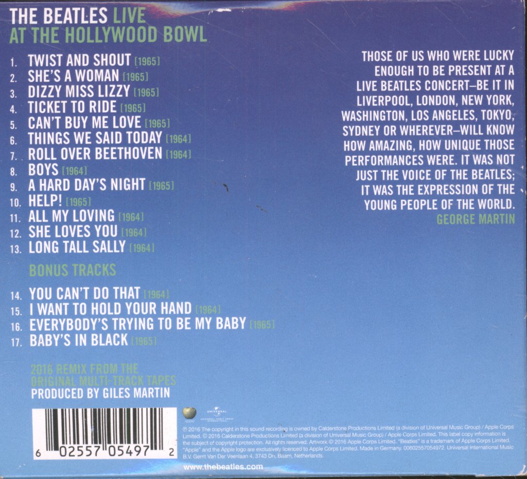 Beatles - Live At The Hollywood Bowl - Cd