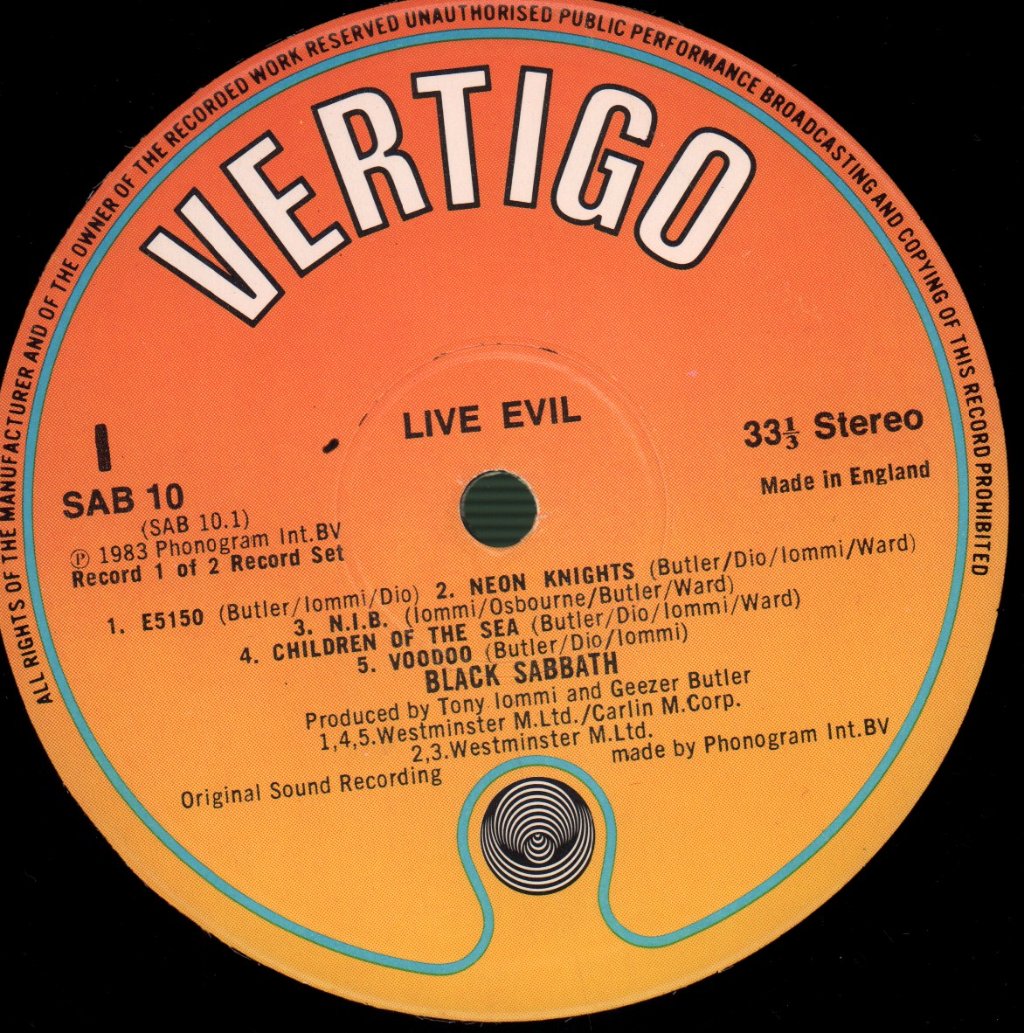 Black Sabbath - Live Evil - Double Lp