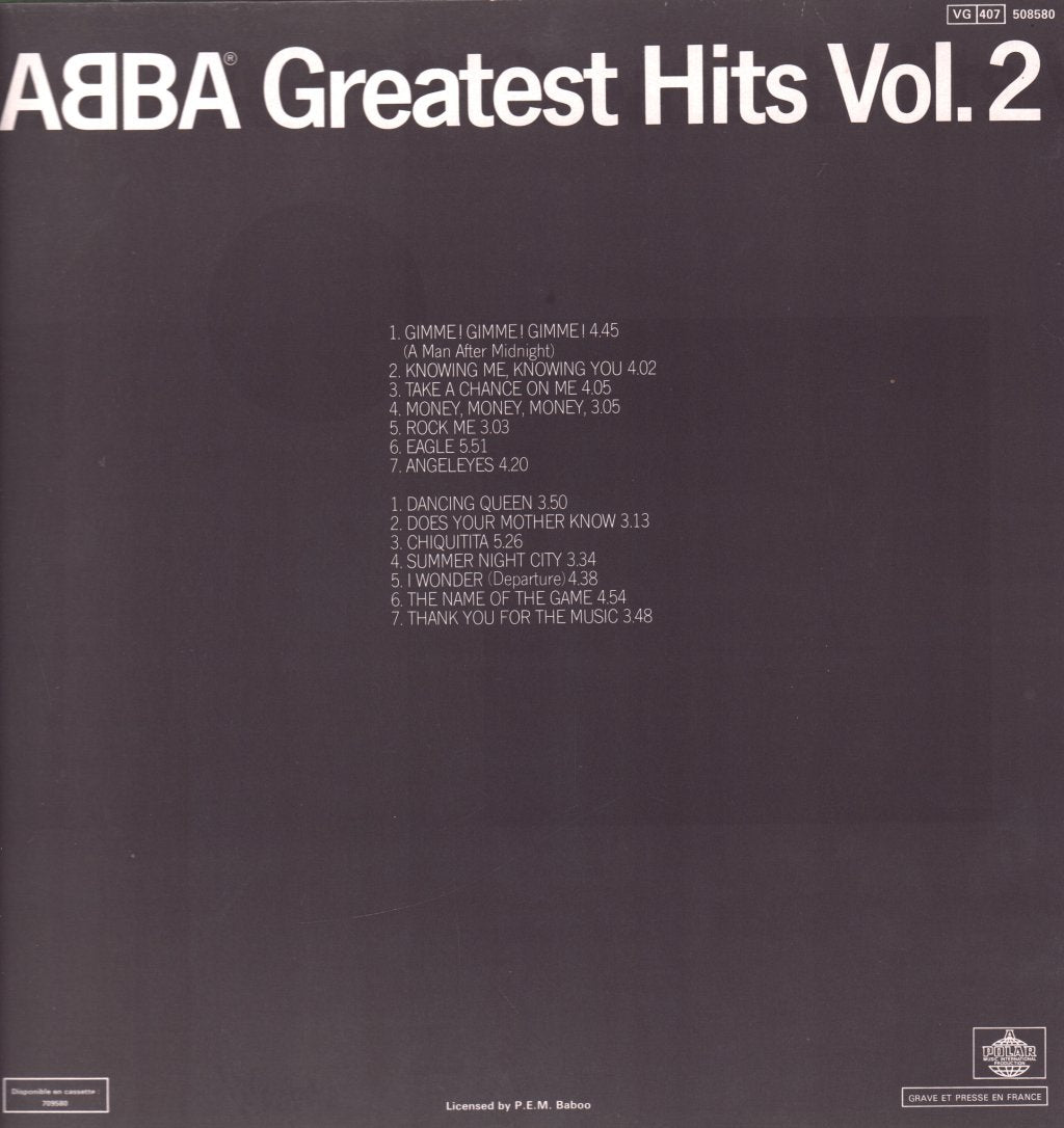ABBA - Greatest Hits Volume 2 - Lp