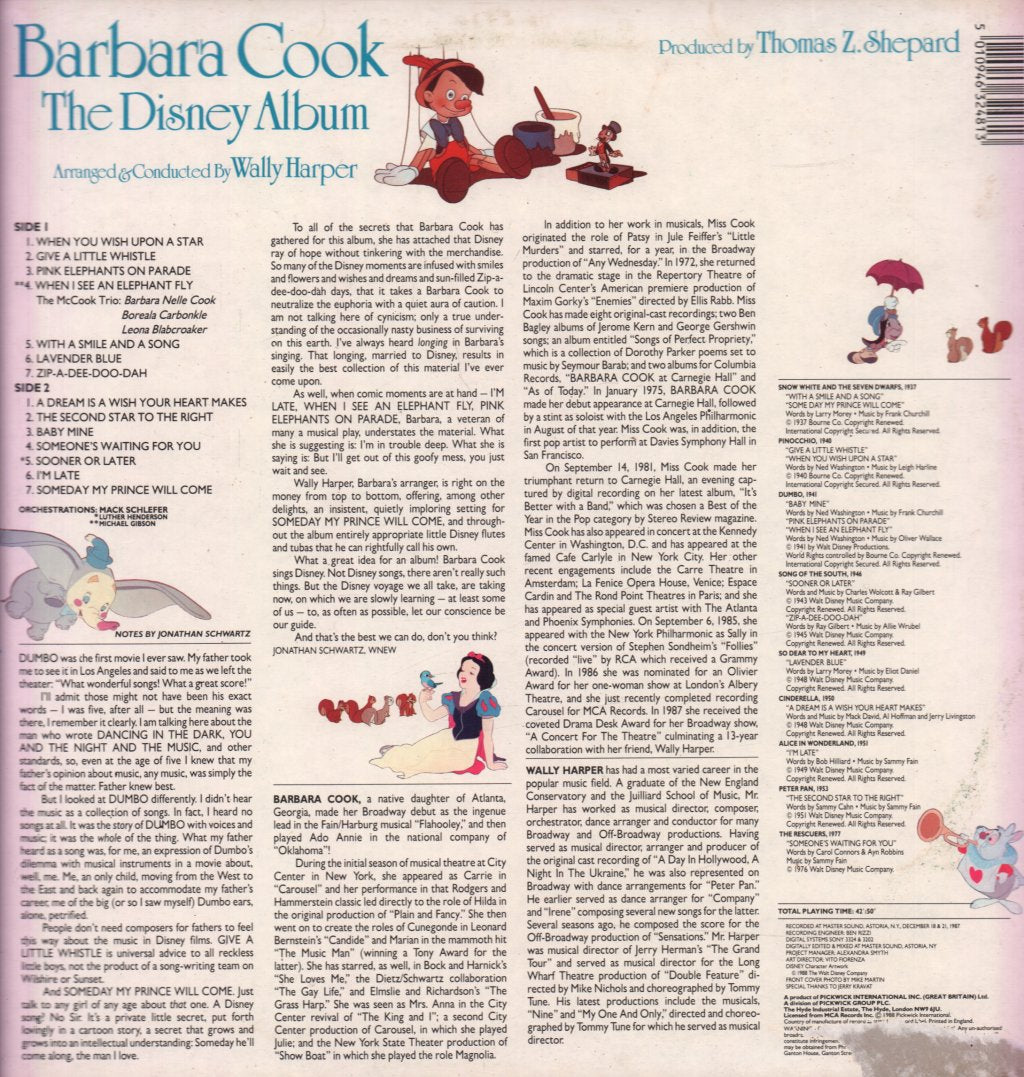 Barbara Cook - Disney Album - Lp