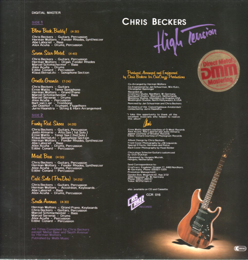 Chris Beckers - High Tension - Lp