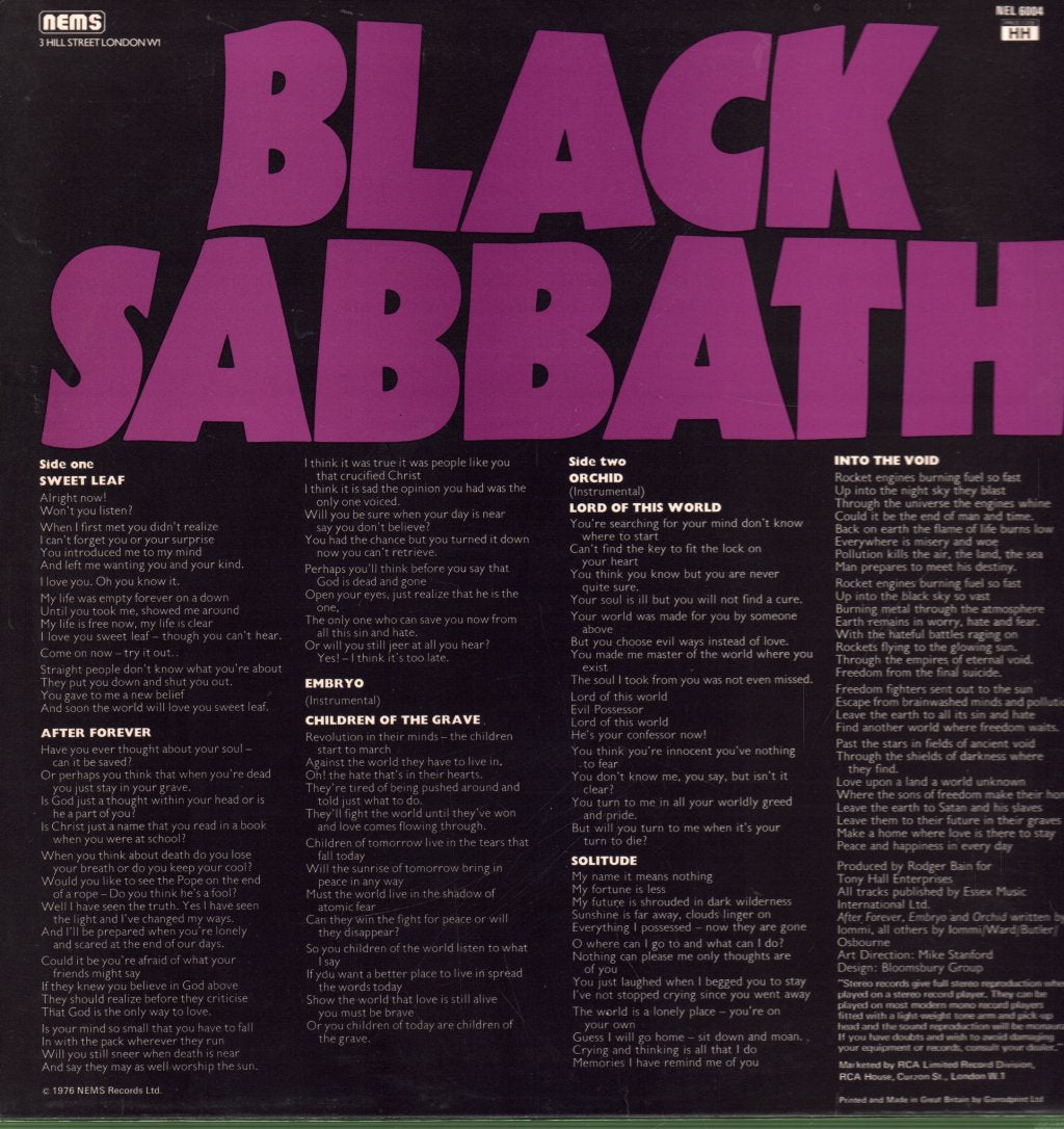 Black Sabbath - Master Of Reality - Lp