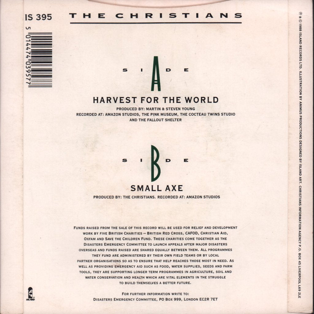 Christians - Harvest For The World - 7 Inch
