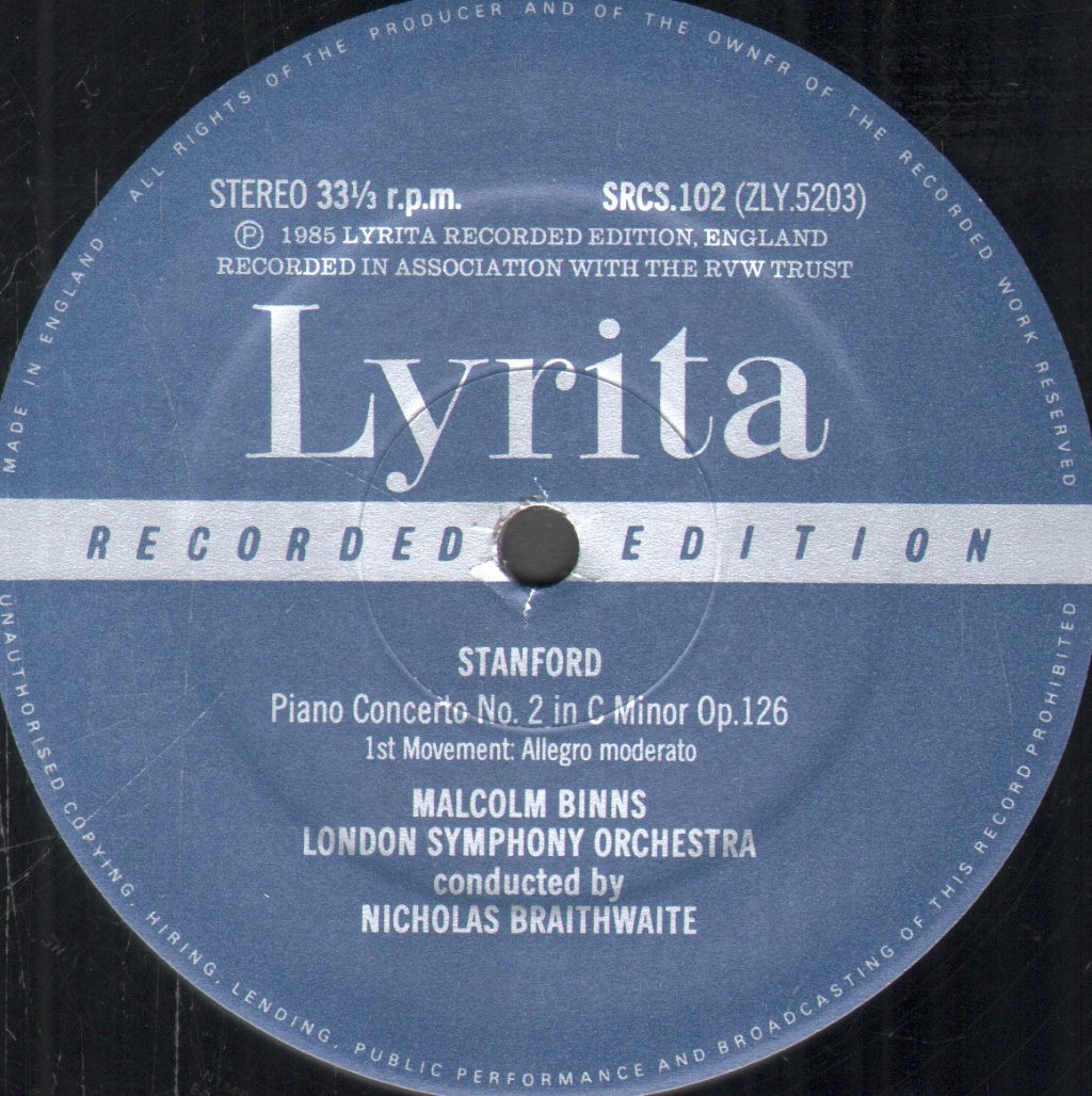 Malcolm Binns / London Symphony Orchestra / Nicholas Braithwaite - Stanford - Piano Concerto No. 2 - Lp