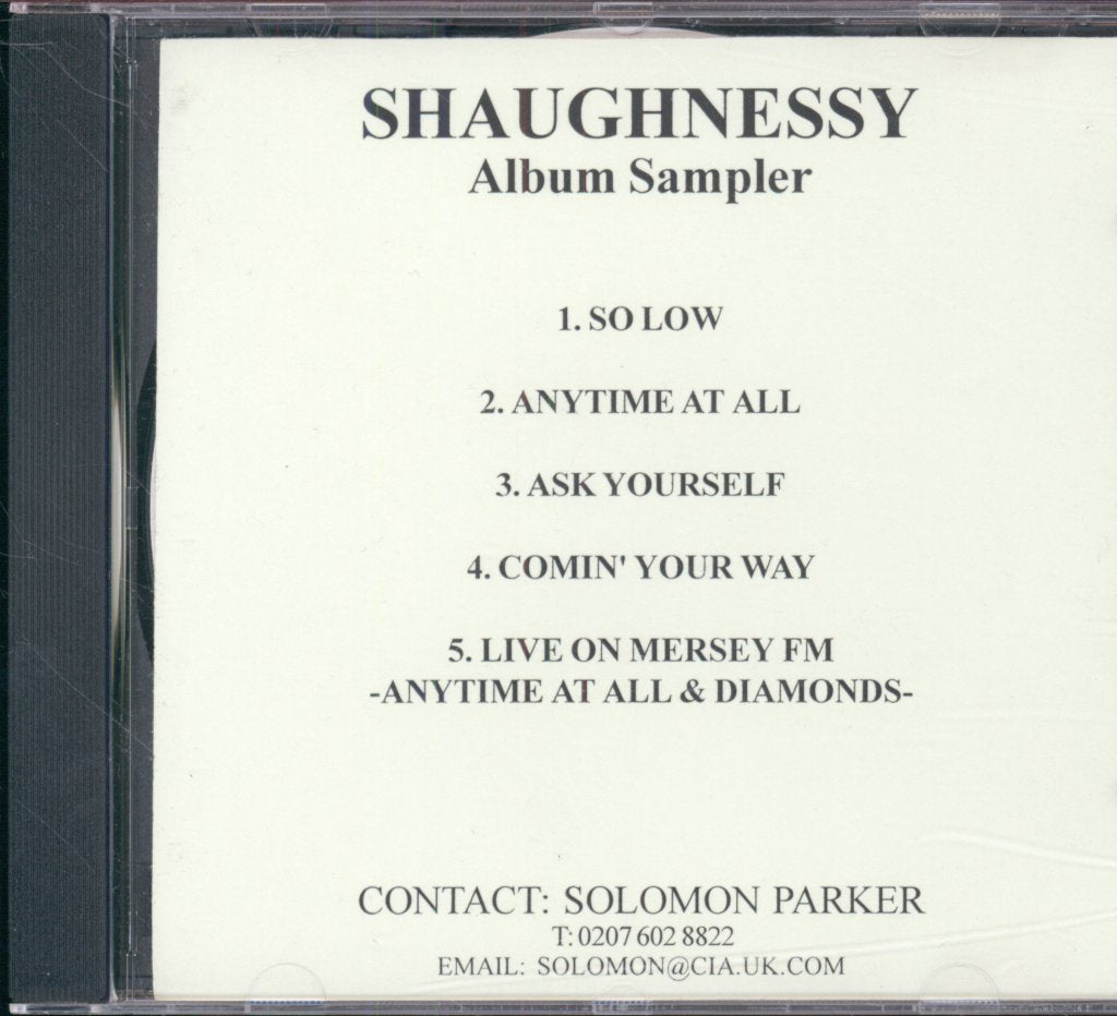 Shaughnessy - Shaughnessy Album Sampler - Cdr