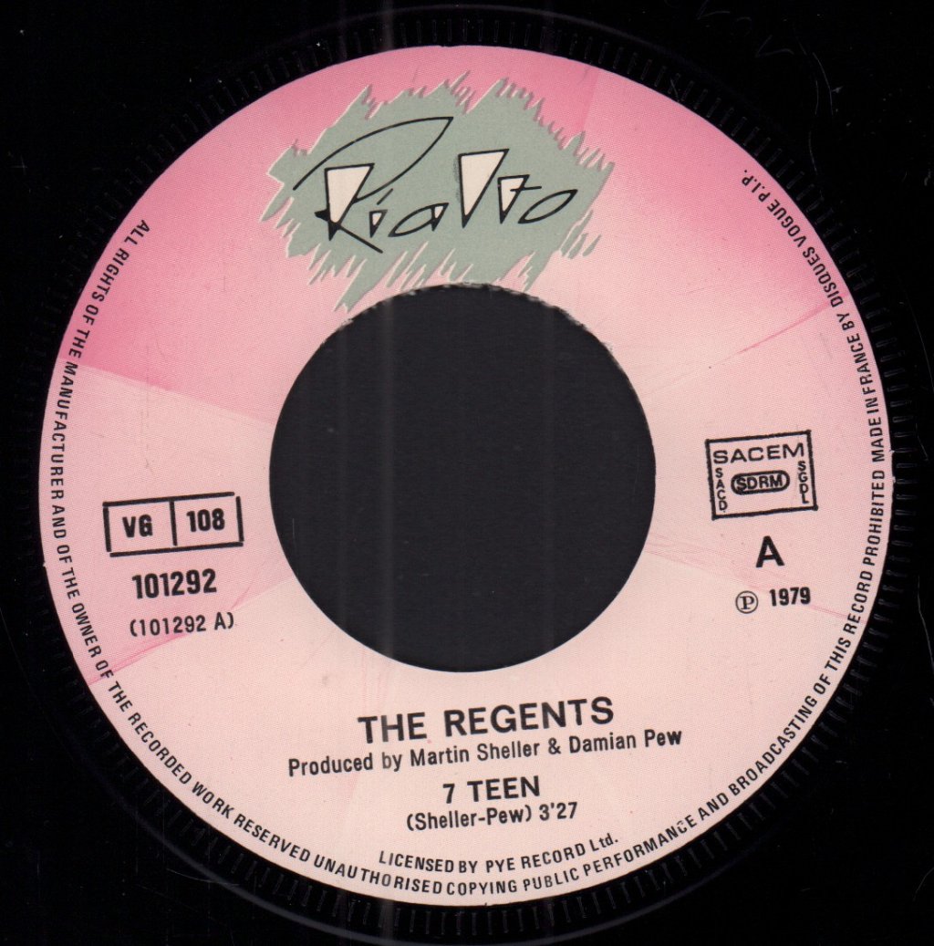 Regents (New Wave Group) - 7 Teen - 7 Inch
