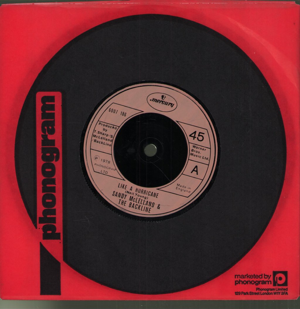 Sandy Mclelland And The Backline - Like A Hurricane - 7 Inch