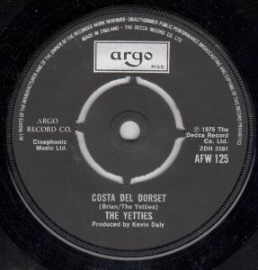 Yetties - Costa Del Dorset - 7 Inch