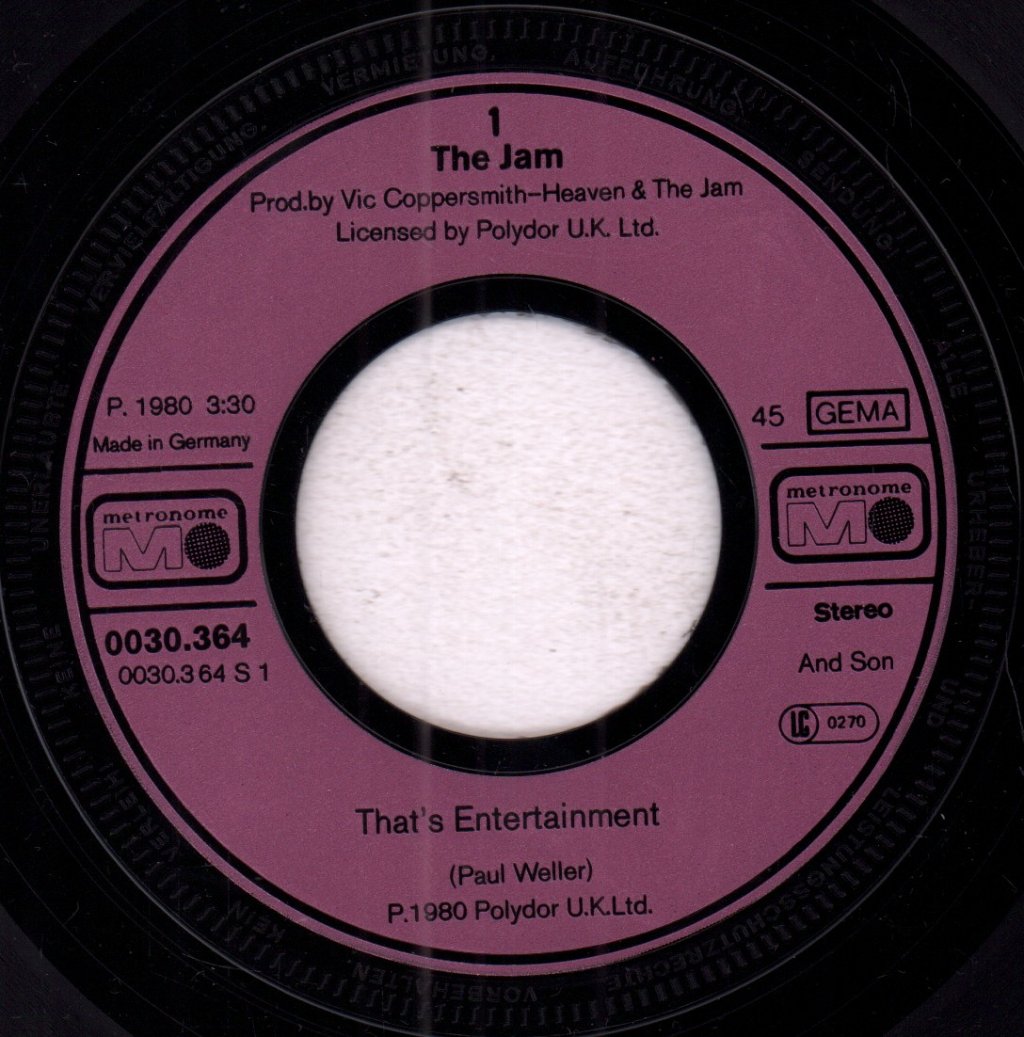 Jam - That's Entertainment - 7 Inch
