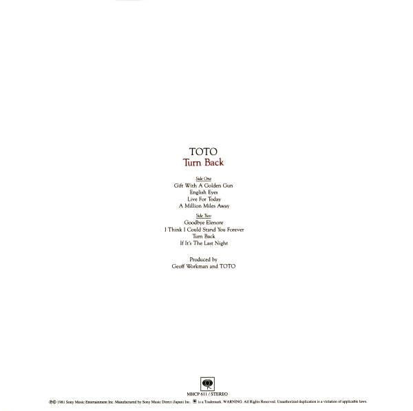 Toto - Turn Back - Cd