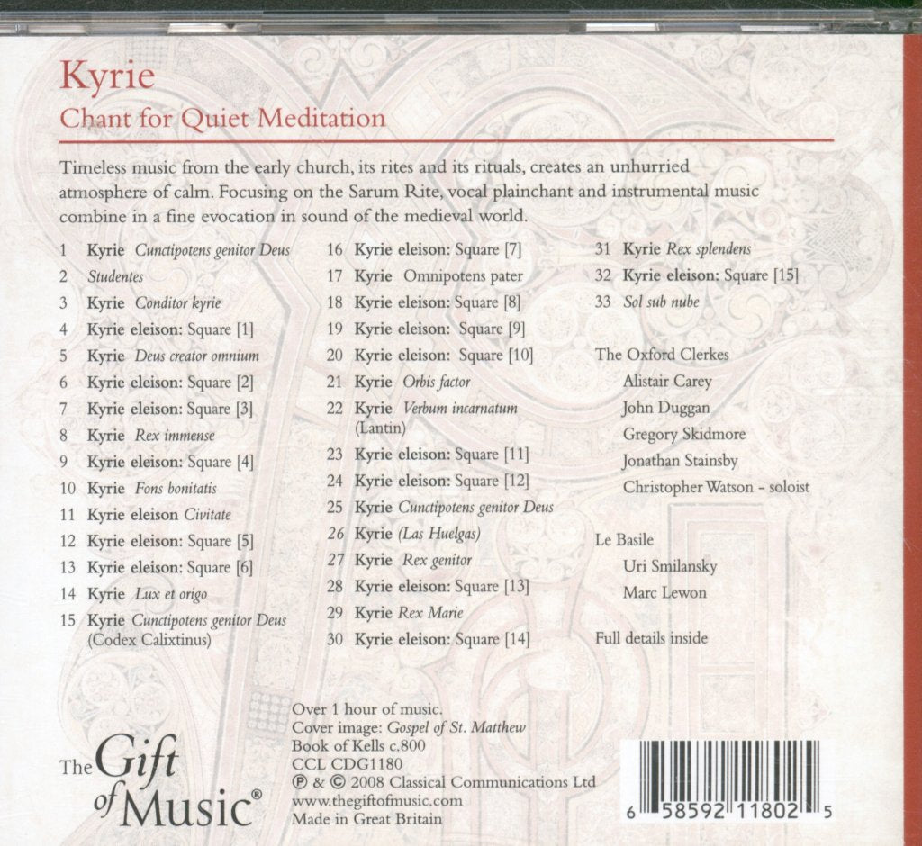 Oxford Clerkes & Le Basile - Kyrie: Chant for Quiet Meditation - Cd