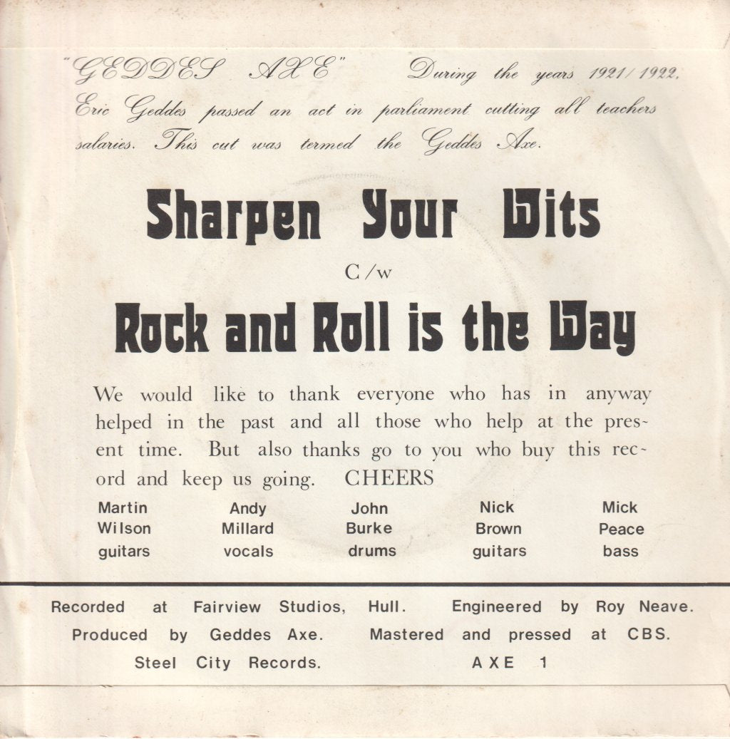 Geddes Axe - Sharpen Your Wits - 7 Inch