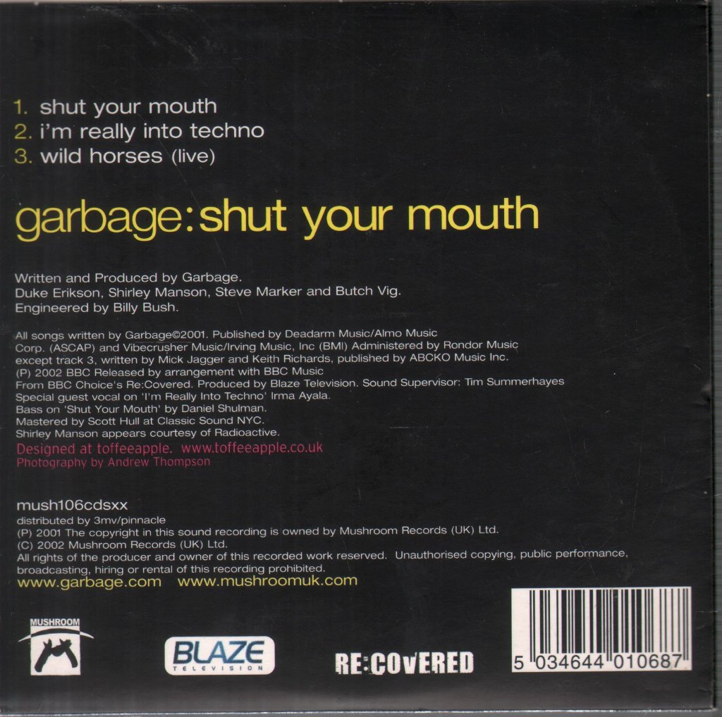 Garbage - Shut Your Mouth⁰³ - Cd