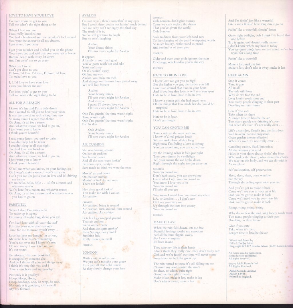 Alessi - All For A Reason - Lp