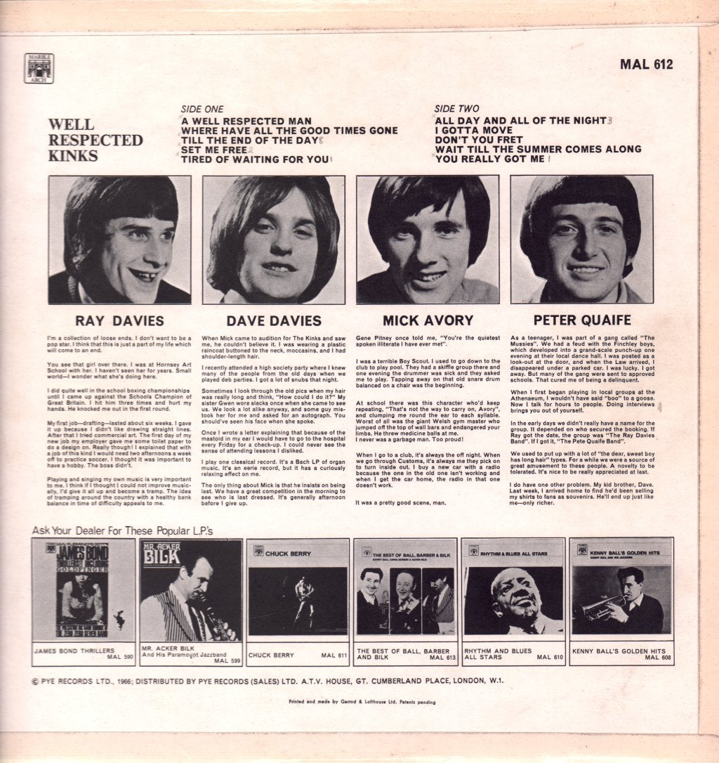 Kinks - Well Respected Kinks - Lp