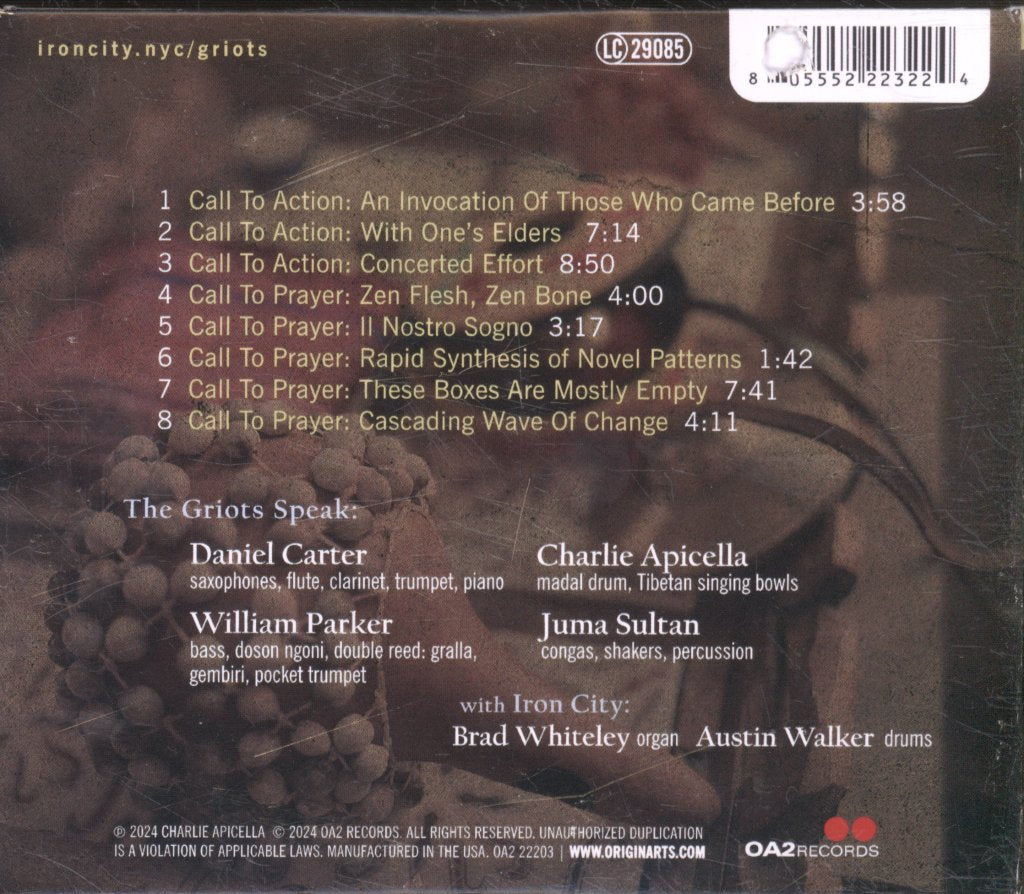 Charlie Apicella & Iron City Meet The Griots Speak - Call To Action / Call To Prayer - Cd