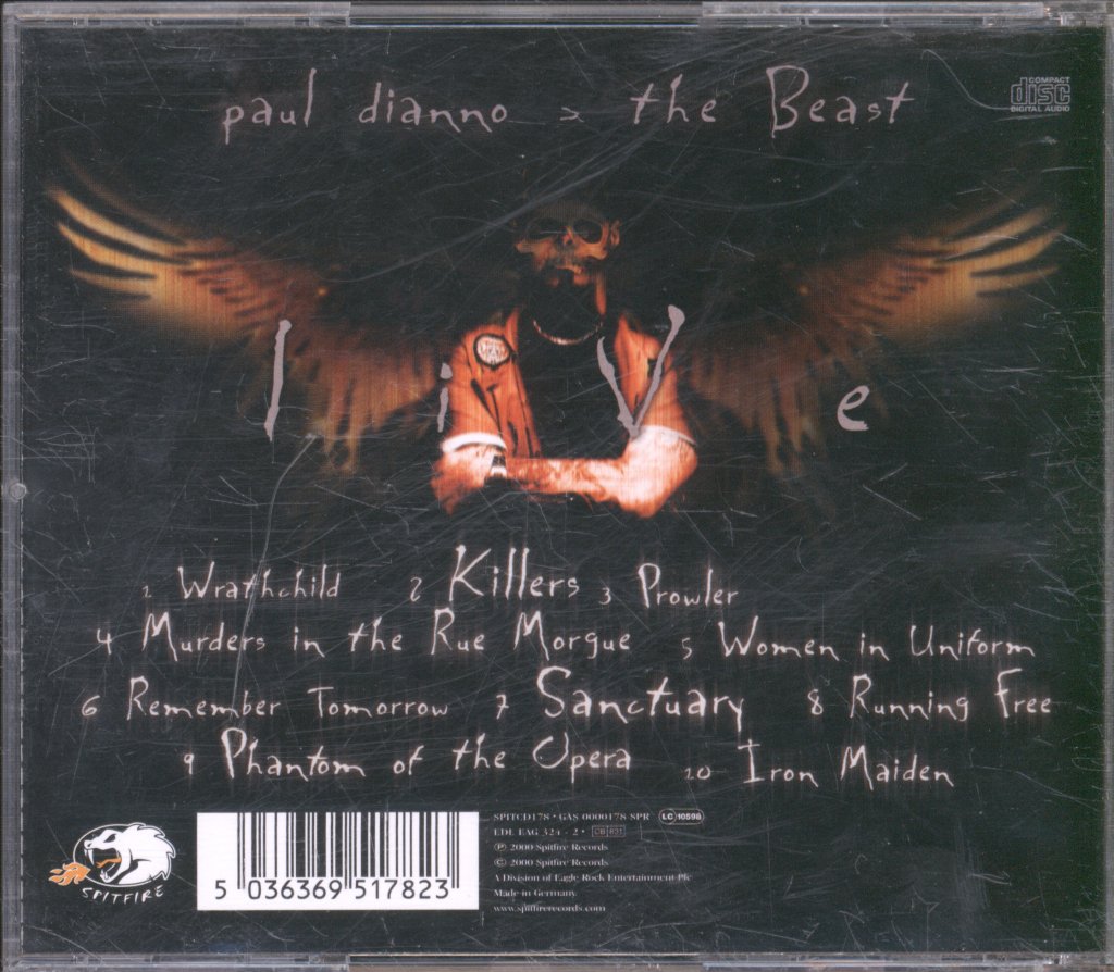 Paul Dianno - Beast Live - Cd