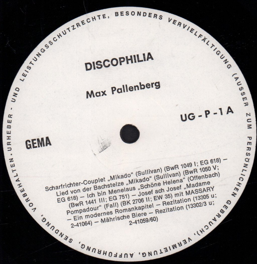 max pallenberg - serie fur liebhaber und sammler - Lp