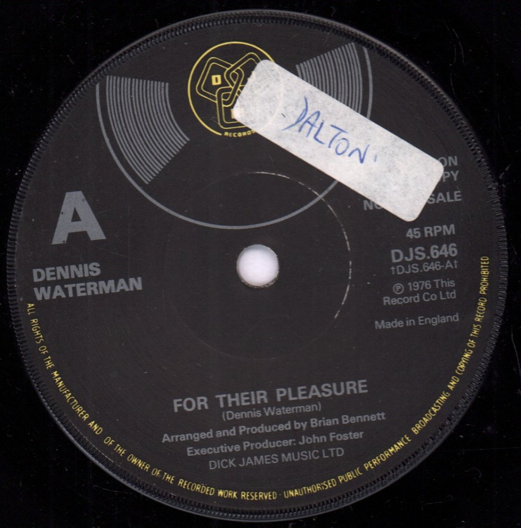 Dennis Waterman - For Their Pleasure - 7 Inch