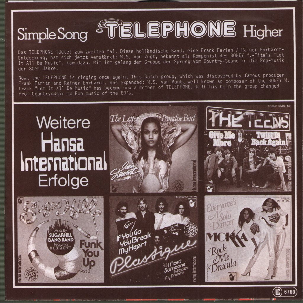 Telephone (Dutch) - Simple Song - 7 Inch
