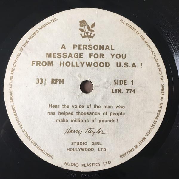 harry taylor - A Personal Message For You From Hollywood USA - 7 Inch