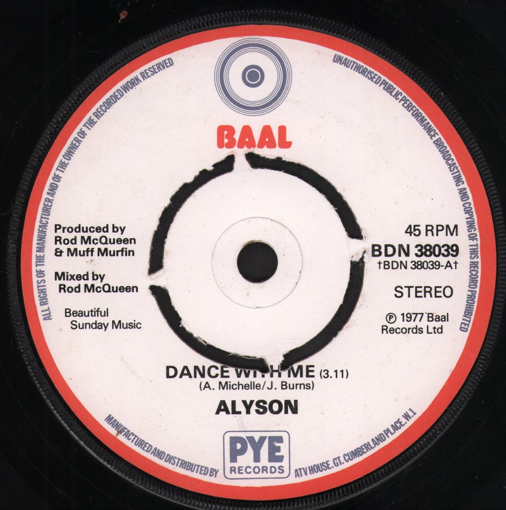 Alyson - Dance With Me - 7 Inch