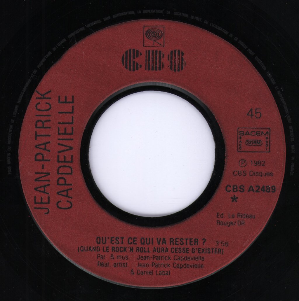 Jean-Patrick Capdevielle - Qu'est Ce Qui Va Rester - 7 Inch