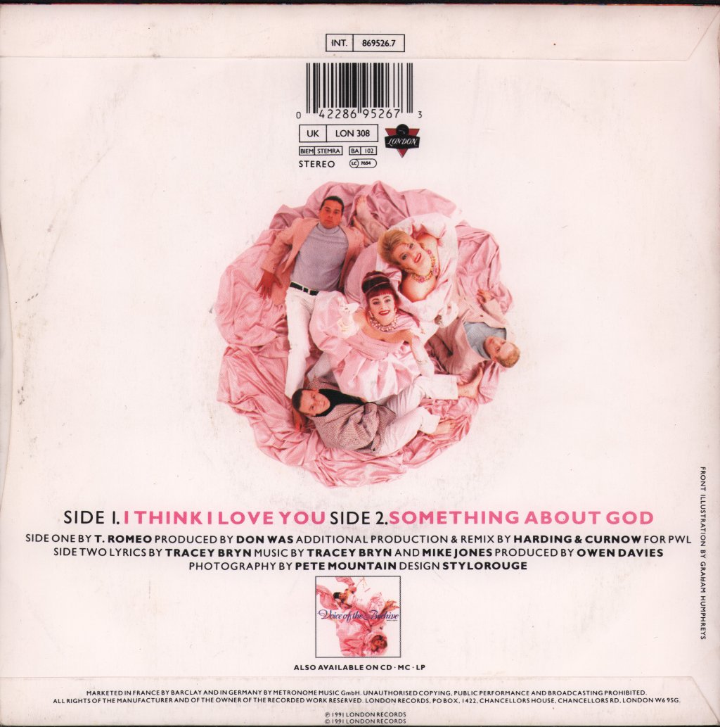 Voice Of The Beehive - I Think I Love You - 7 Inch