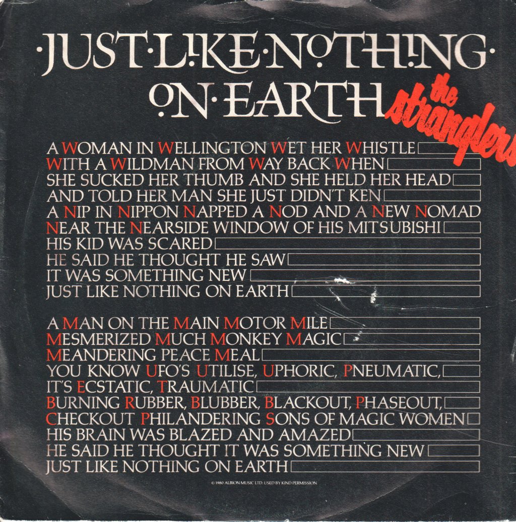 Stranglers - Just Like Nothing On Earth - 7 Inch