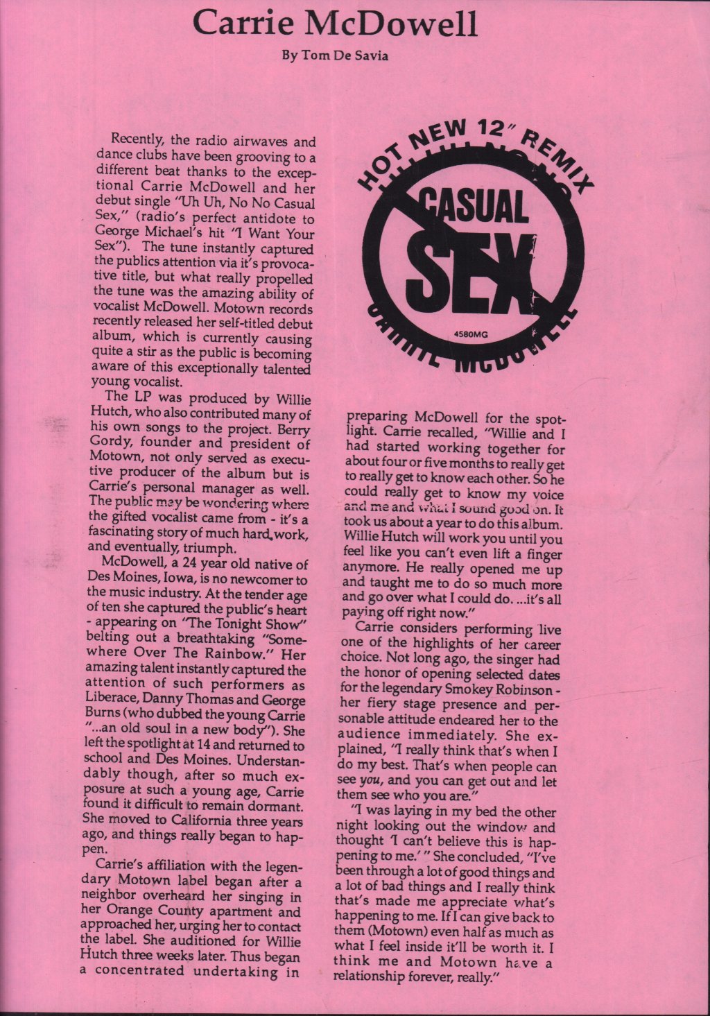 Carrie Mcdowell - Uh Uh No No Casual Sex - 7 Inch