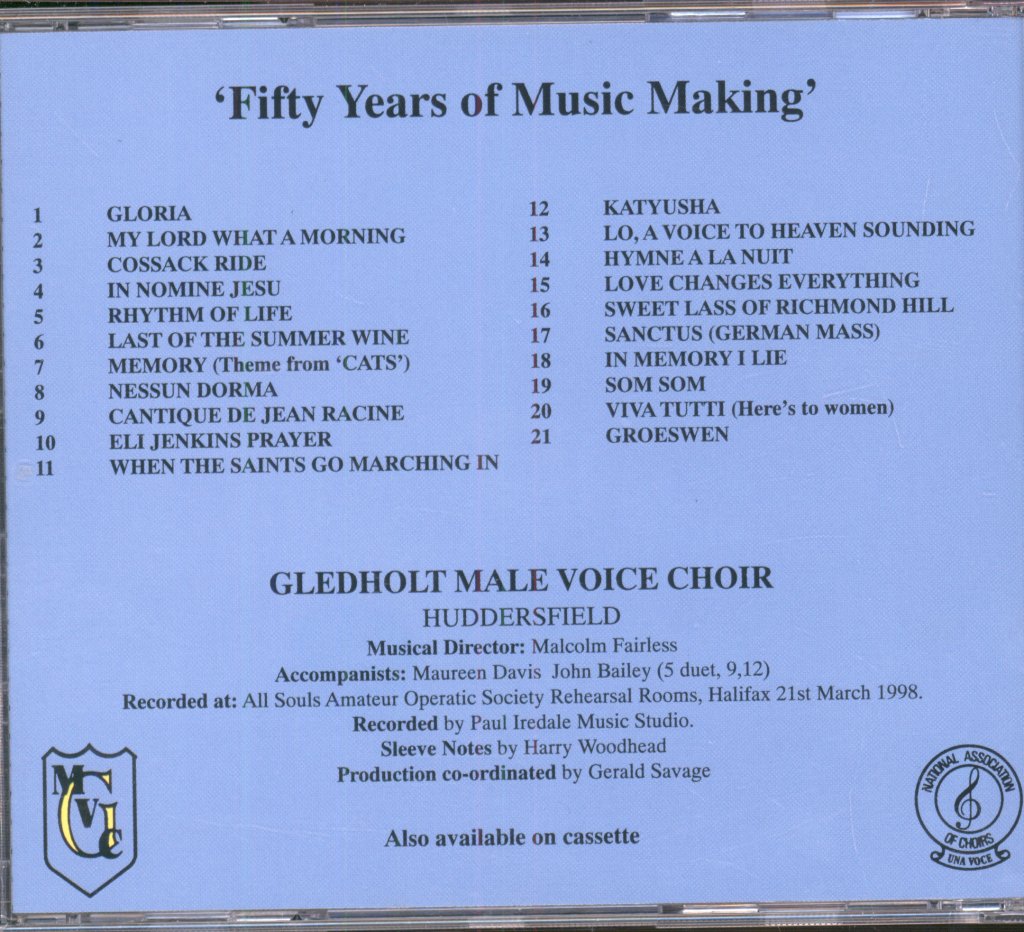 Gledholt Male Voice Choir, Huddersfield - Fifty Years Of Music Making - Cd