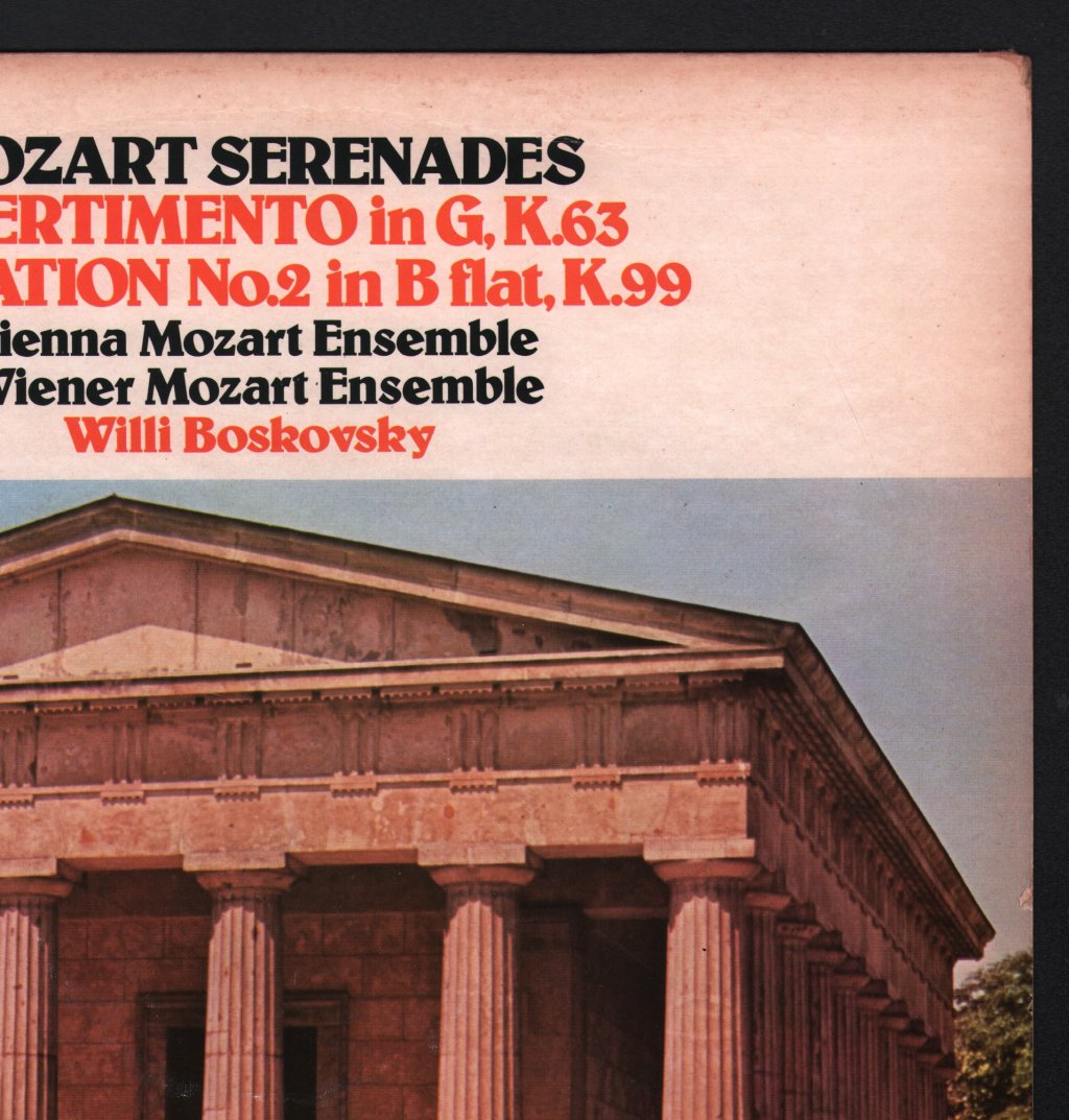 Willi Boskovsky / Vienna Mozart Ensemble - Mozart - Divertimento In G / Cassation No.2 In B Flat - Lp