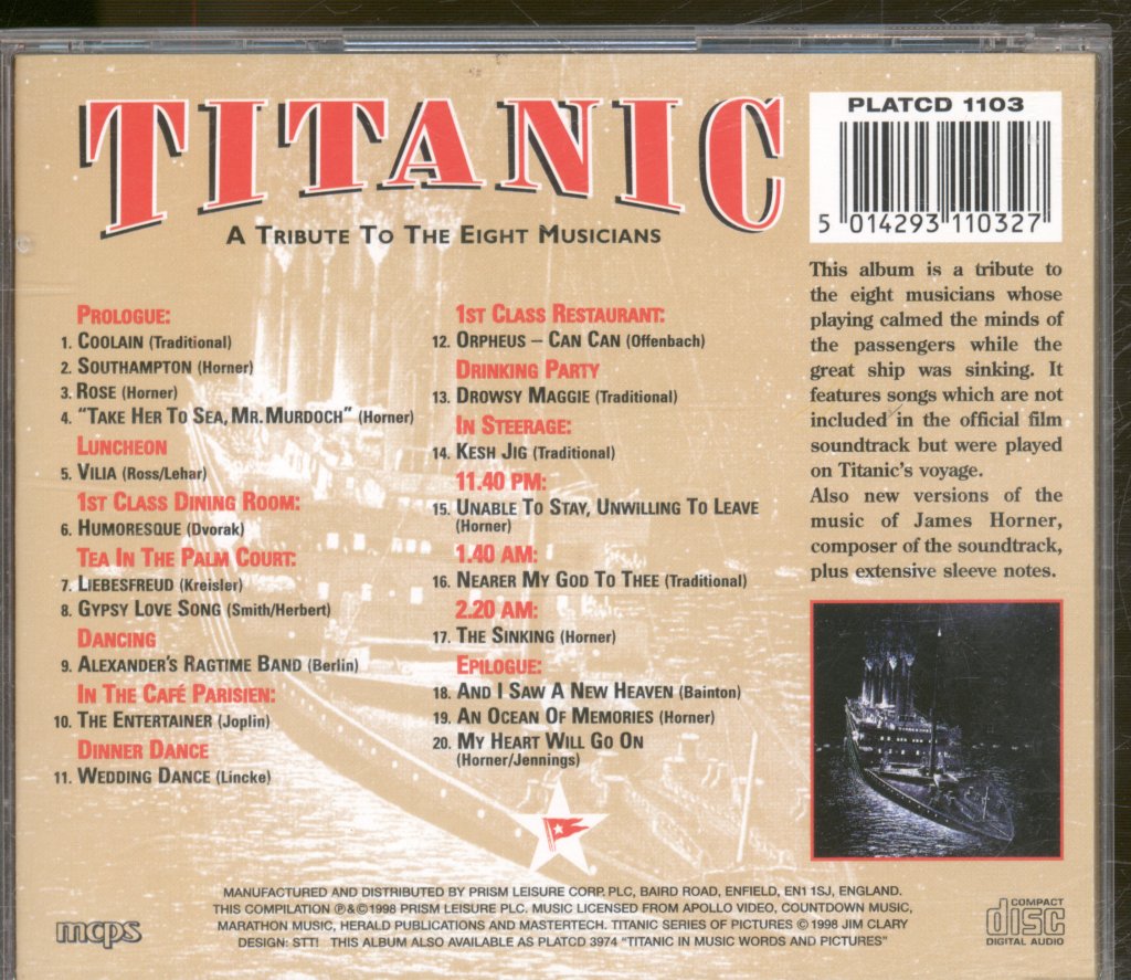 Various Artists - Titanic A Tribute To The Eight Musicians - Cd