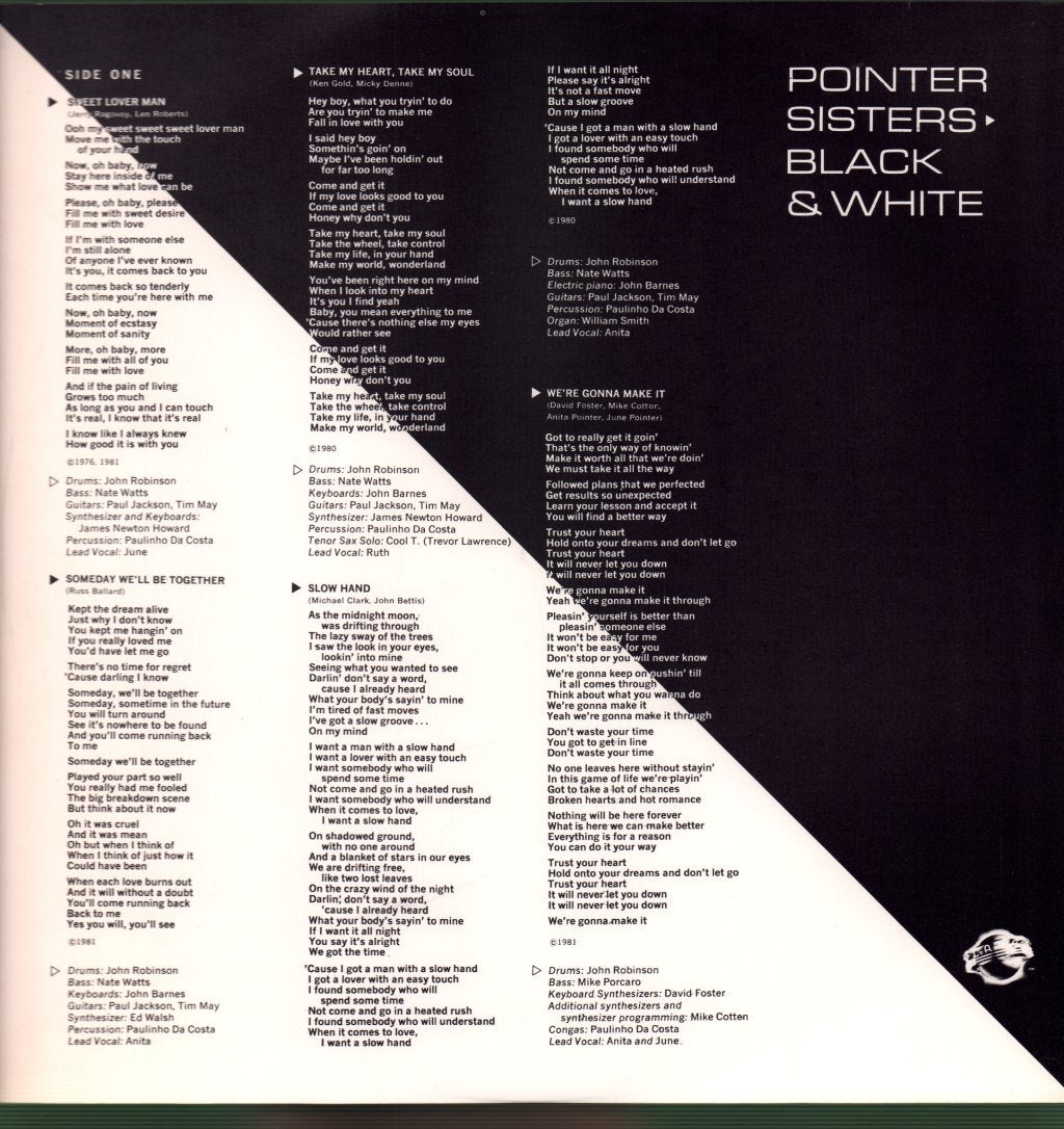 Pointer Sisters - Black And White - Lp
