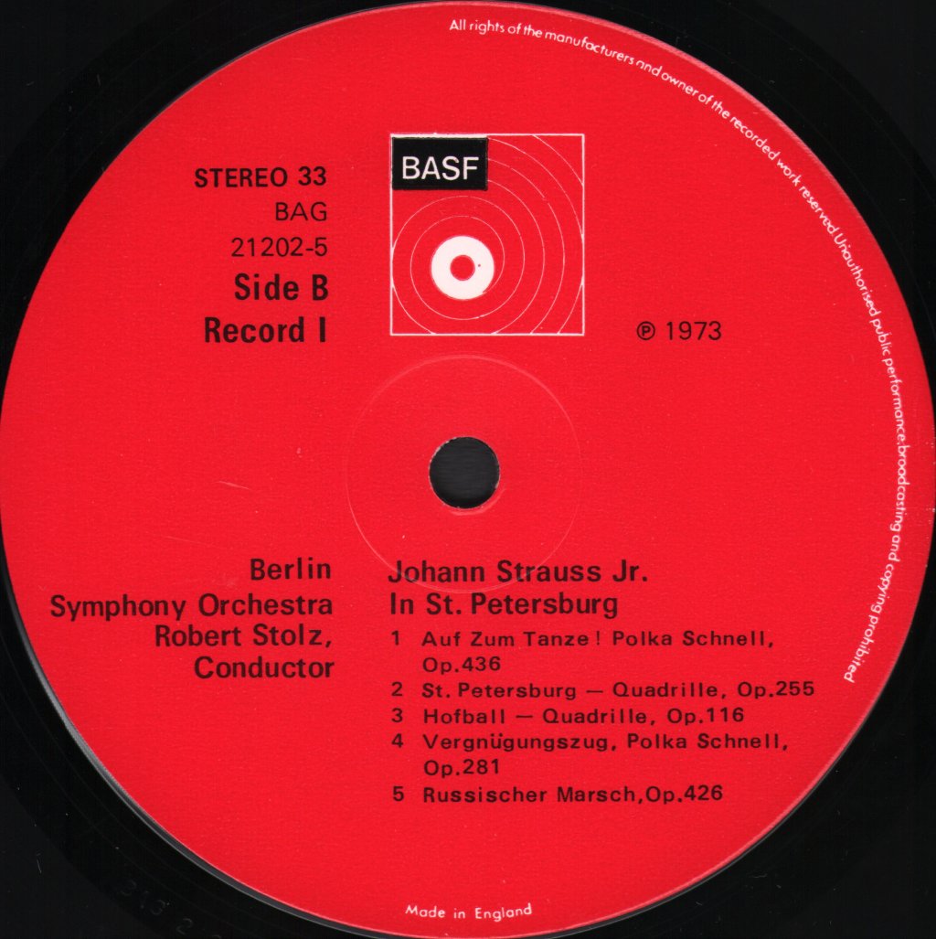 Robert Stolz / Berlin Symphony Orchestra - Johann Strauss In St. Petersburg - Double Lp