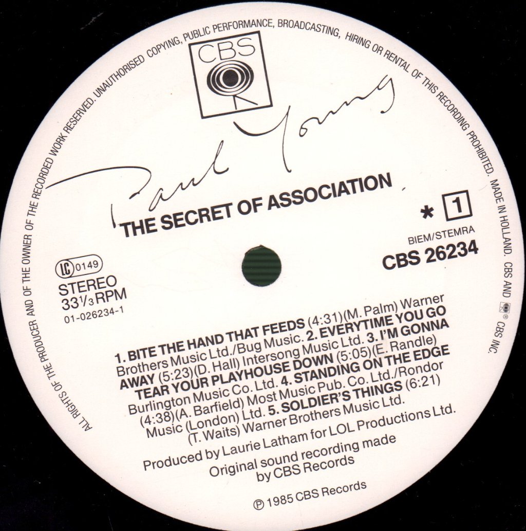 Paul Young - Secret Of Association - Lp