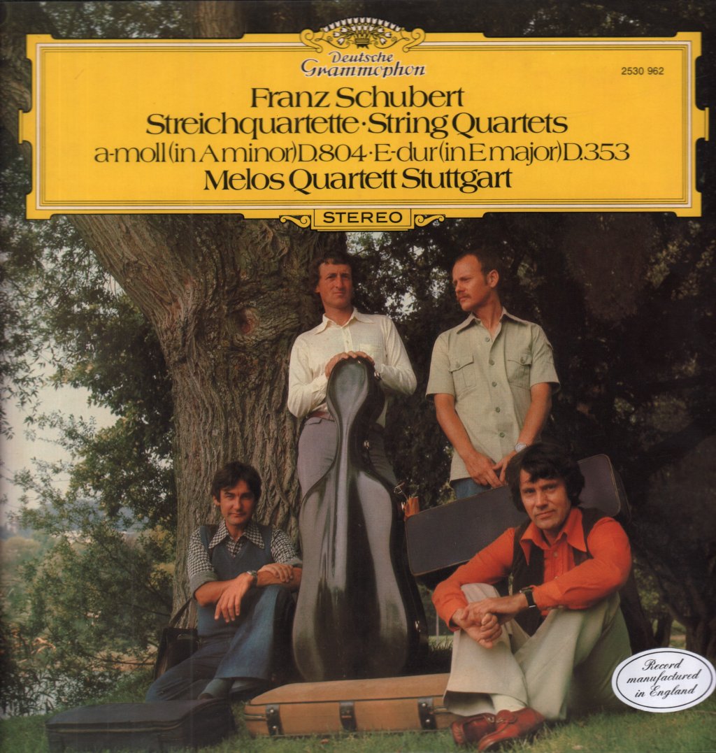 Melos Quartett Stuttgart - Schubert Streichquartette  A-Moll D. 804 Und E-Dur D. 353 - Lp