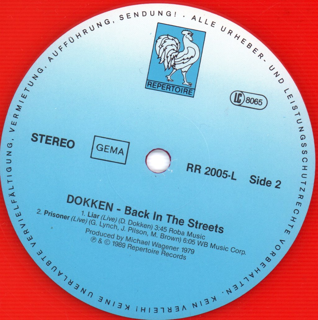 Dokken - Back In The Streets - Lp