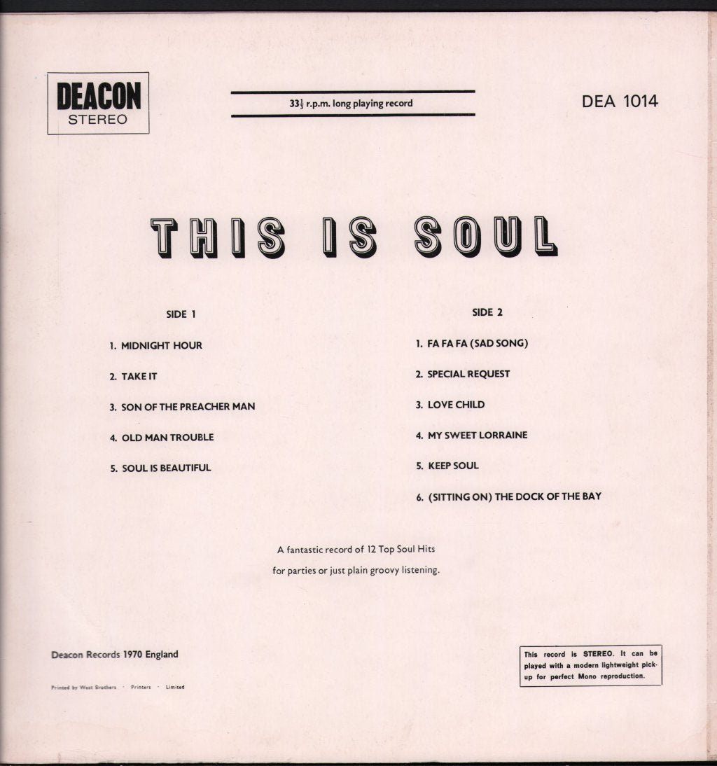 Various Artists - This Is Soul - Lp