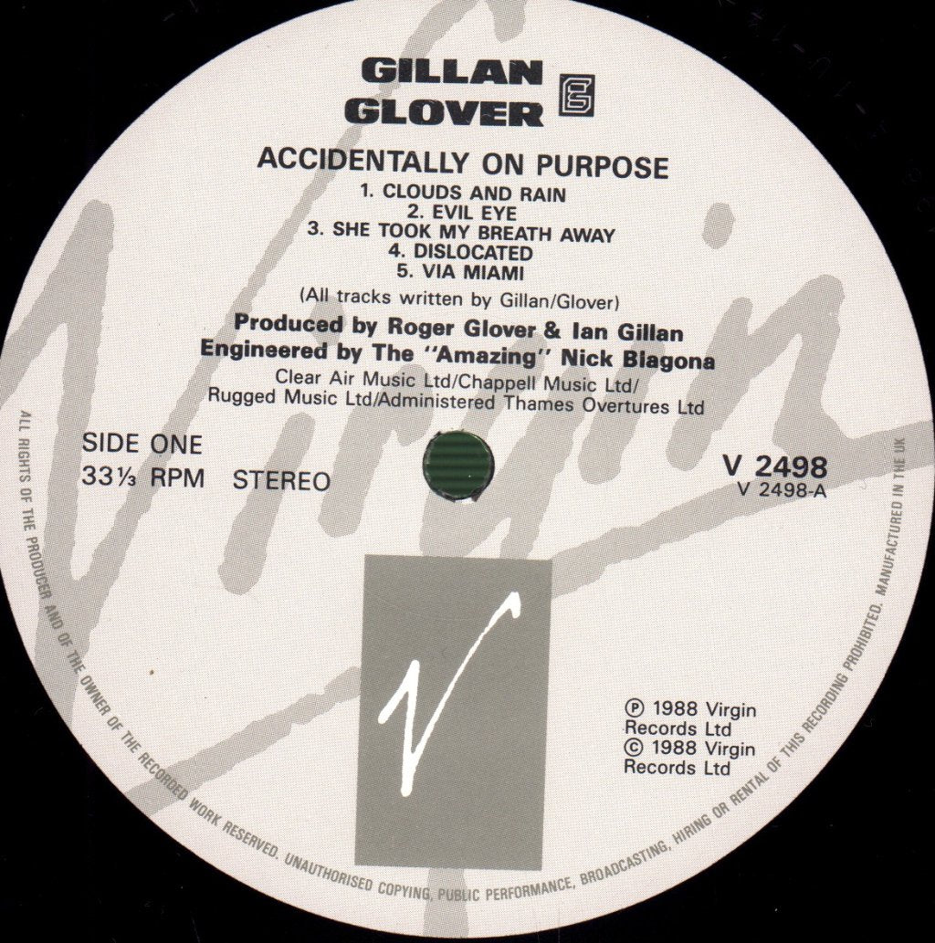 Gillan And Glover - Accidentally On Purpose - Lp