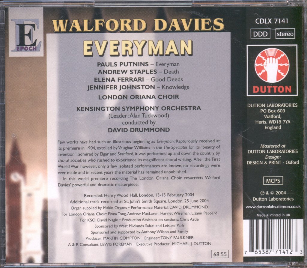 Kensington Symphony Orchestra, David Drummond - Henry Walford Davies - Everyman - Cd