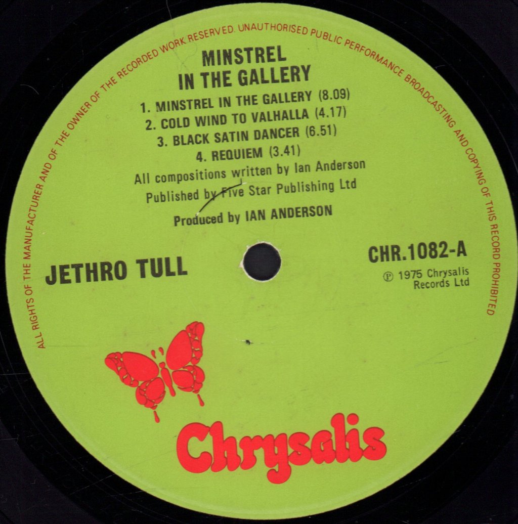 Jethro Tull - Minstrel In The Gallery - Lp