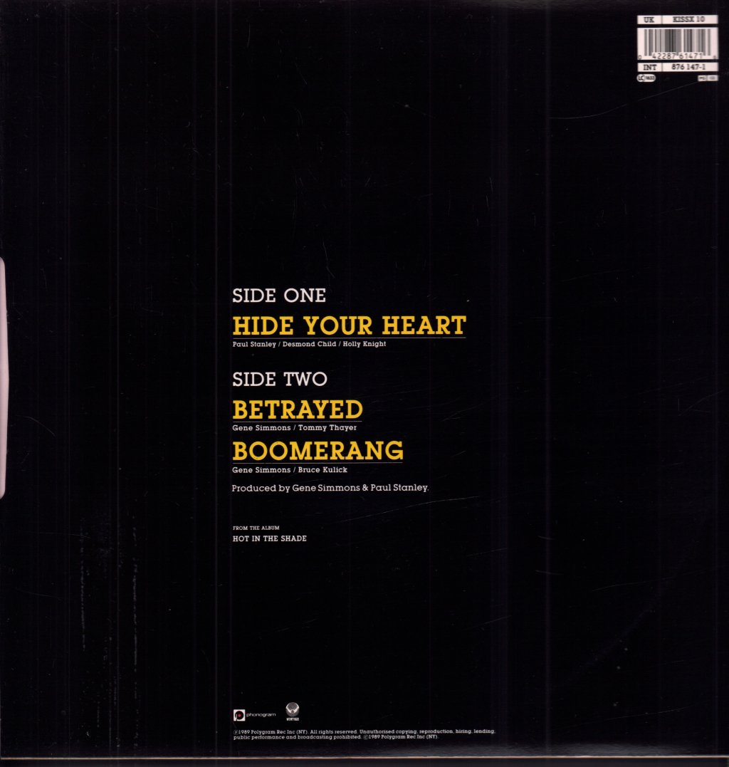 Kiss - Hide Your Heart - 12 Inch