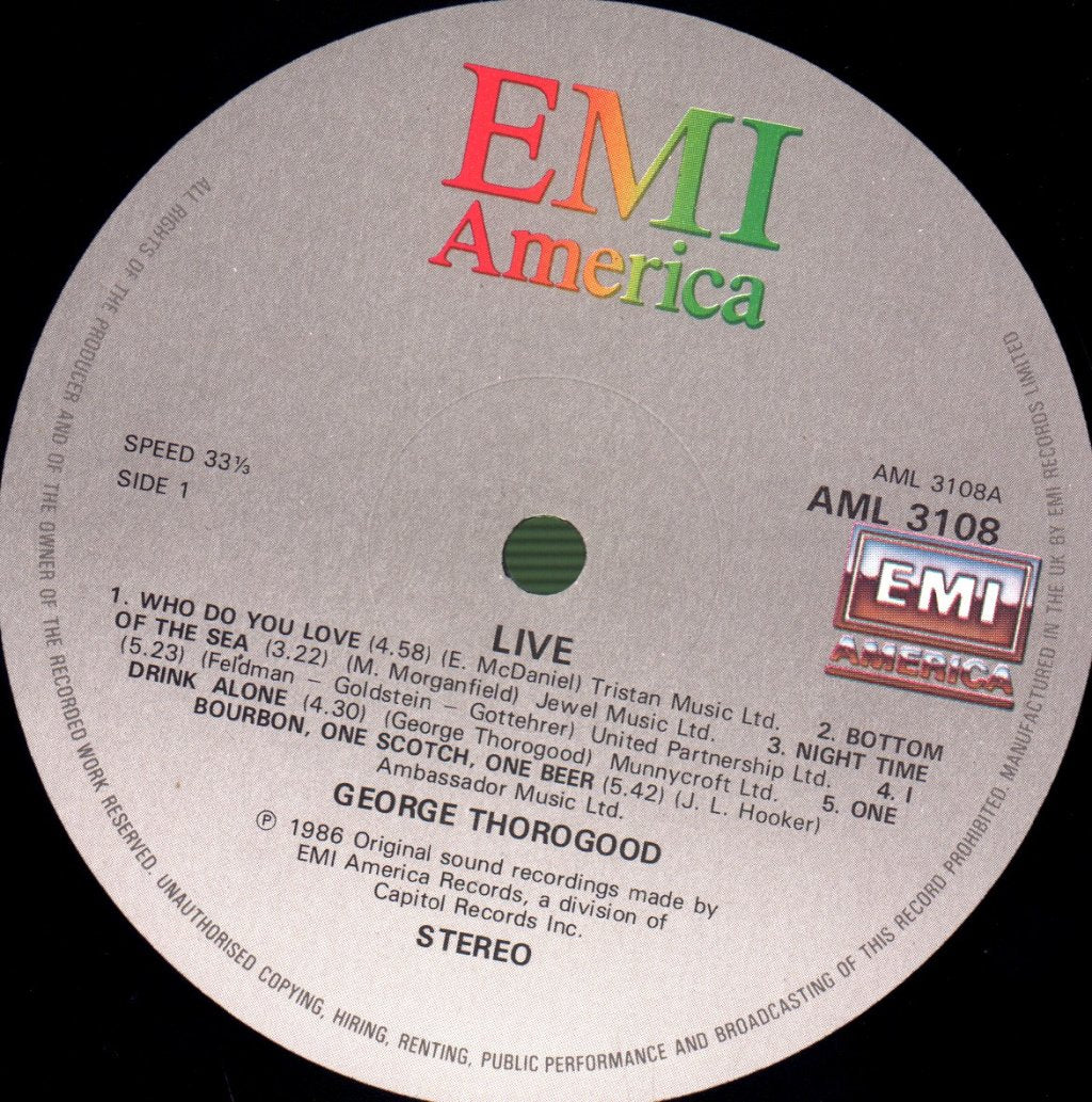 George Thorogood & The Destroyers - Thorogood Live - Lp