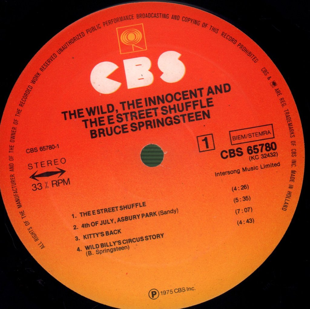 Bruce Springsteen - Wild The Innocent And The E Street Shuffle - Lp