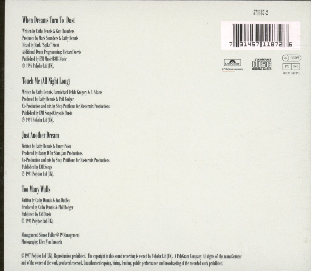Cathy Dennis - When Dreams Turn To Dust - Cd