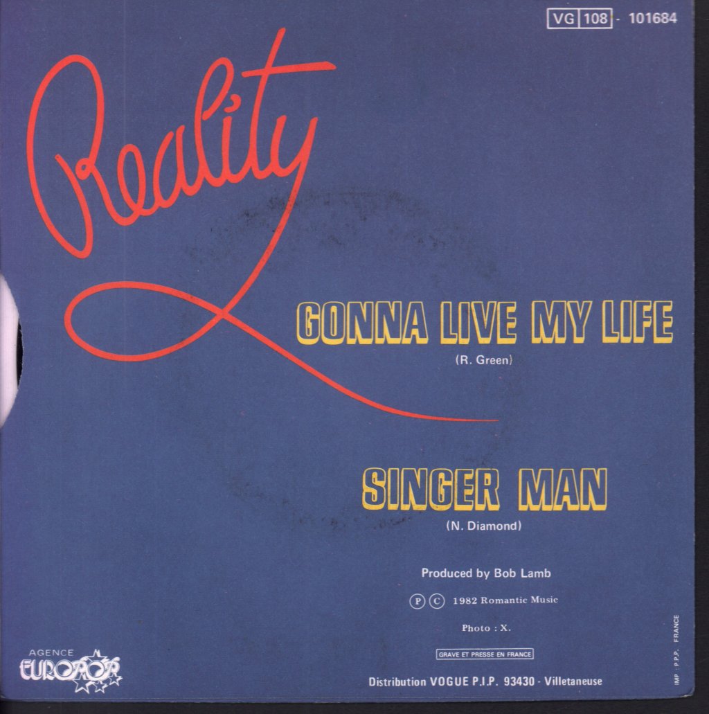 Reality (Reggae) - Gonna Live My Life - 7 Inch