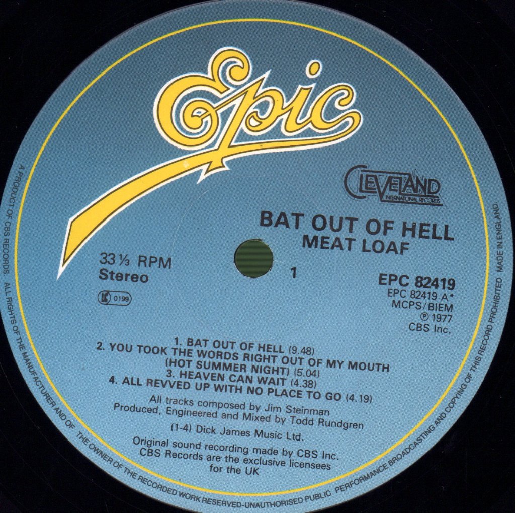 Meat Loaf - Bat Out Of Hell - Lp