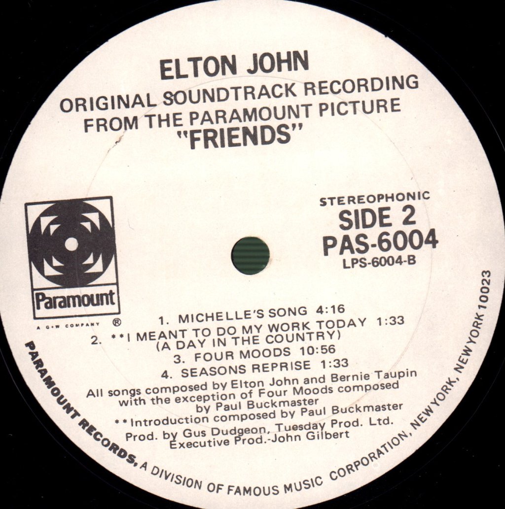 Elton John - Friends (Original Soundtrack) - Lp