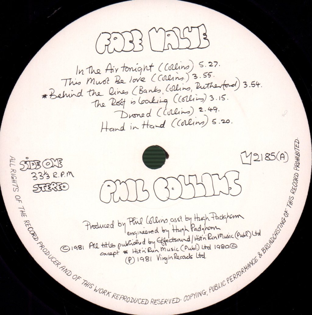 Phil Collins - Face Value - Lp